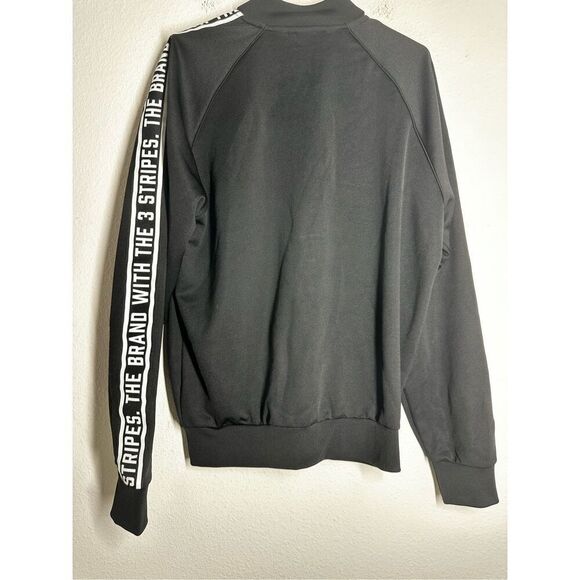 Adidas Men’s Track Full Zip Black White Logo Size L - Picture 3 of 12